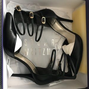 Black Strap Up Point Stuart Weitzman